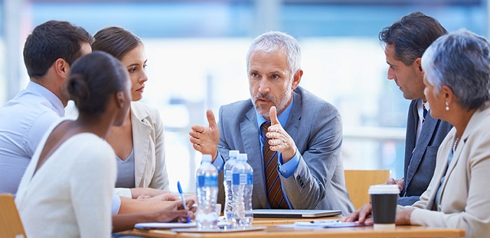 An image representing a team discussion 